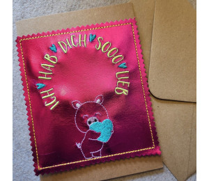 Stickdatei - ITH Kerzenteppich Tasche Schwein